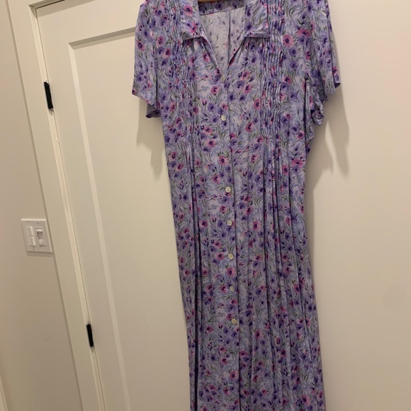 Violet crepe maxi dress - Picture 2 of 5
